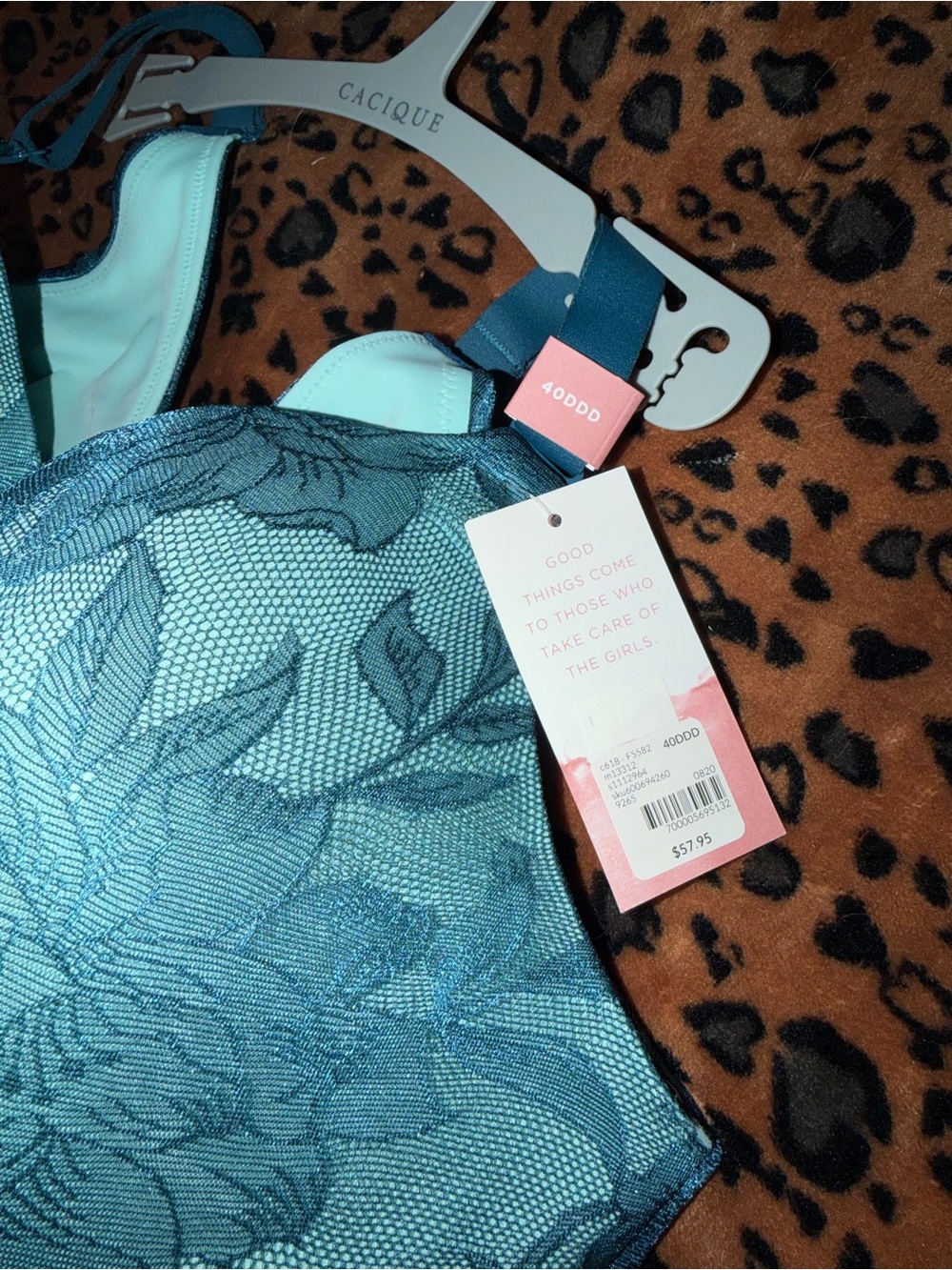 Cacique Teal Bra - 40DDD